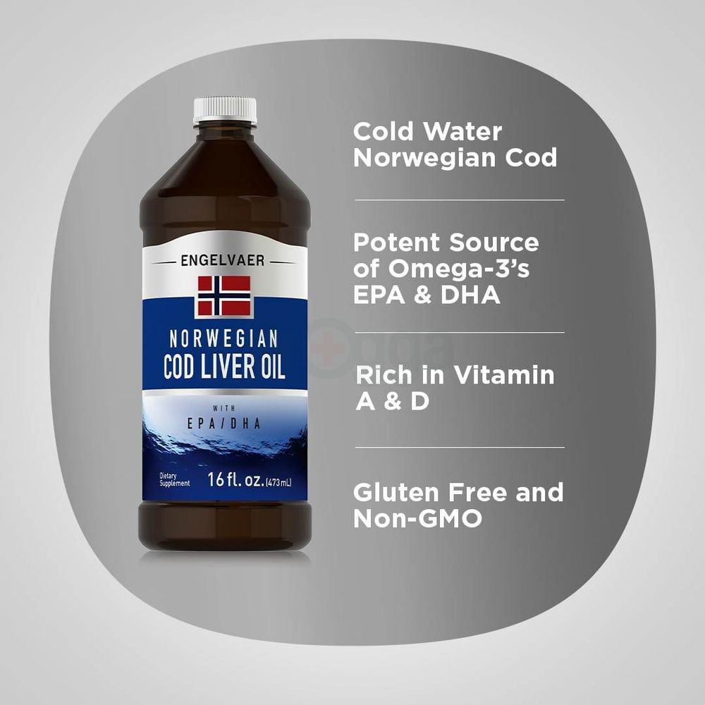 Engelvaer Norwegian Cod Liver Oil EPA DHA 473ml  