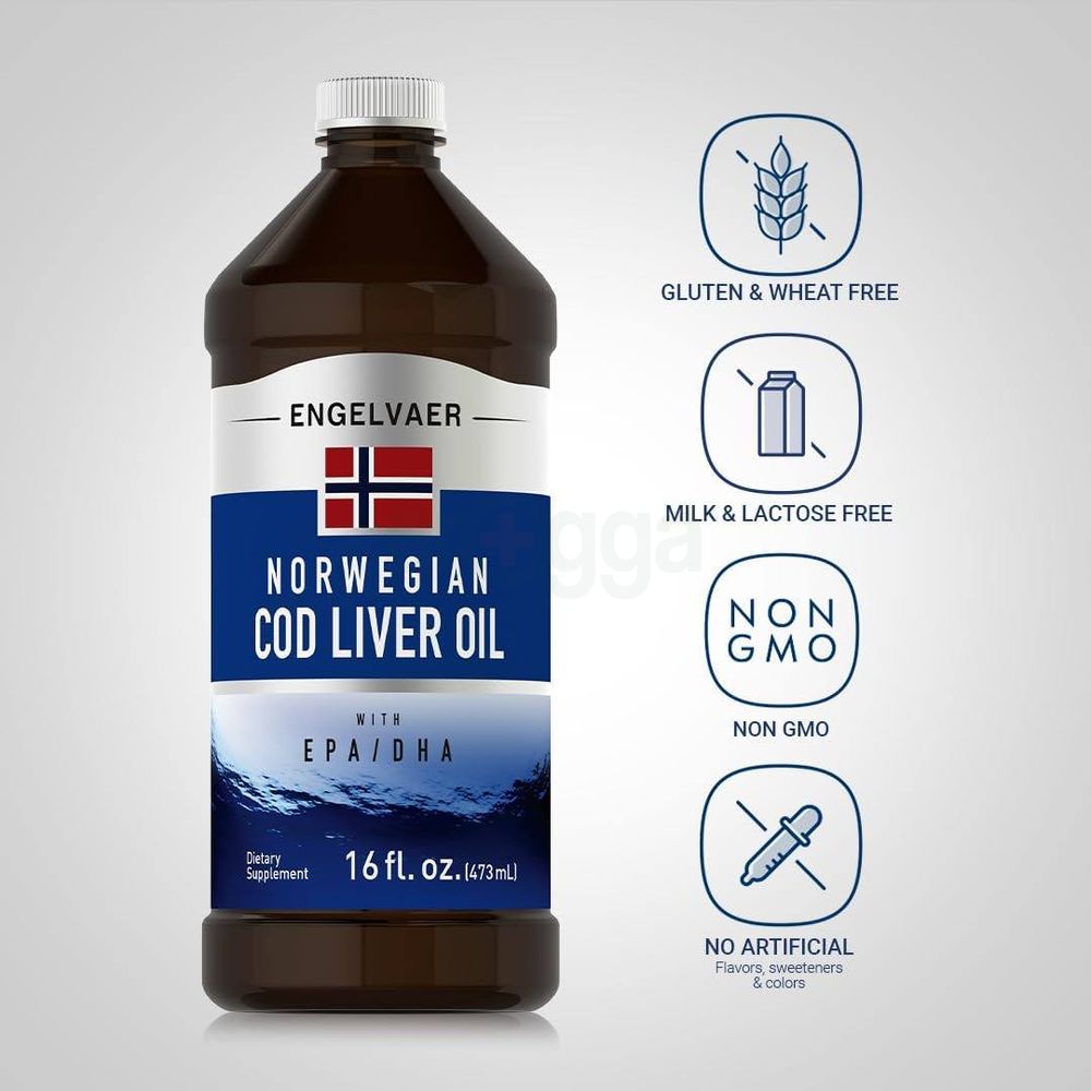 Engelvaer Norwegian Cod Liver Oil EPA DHA 473ml  
