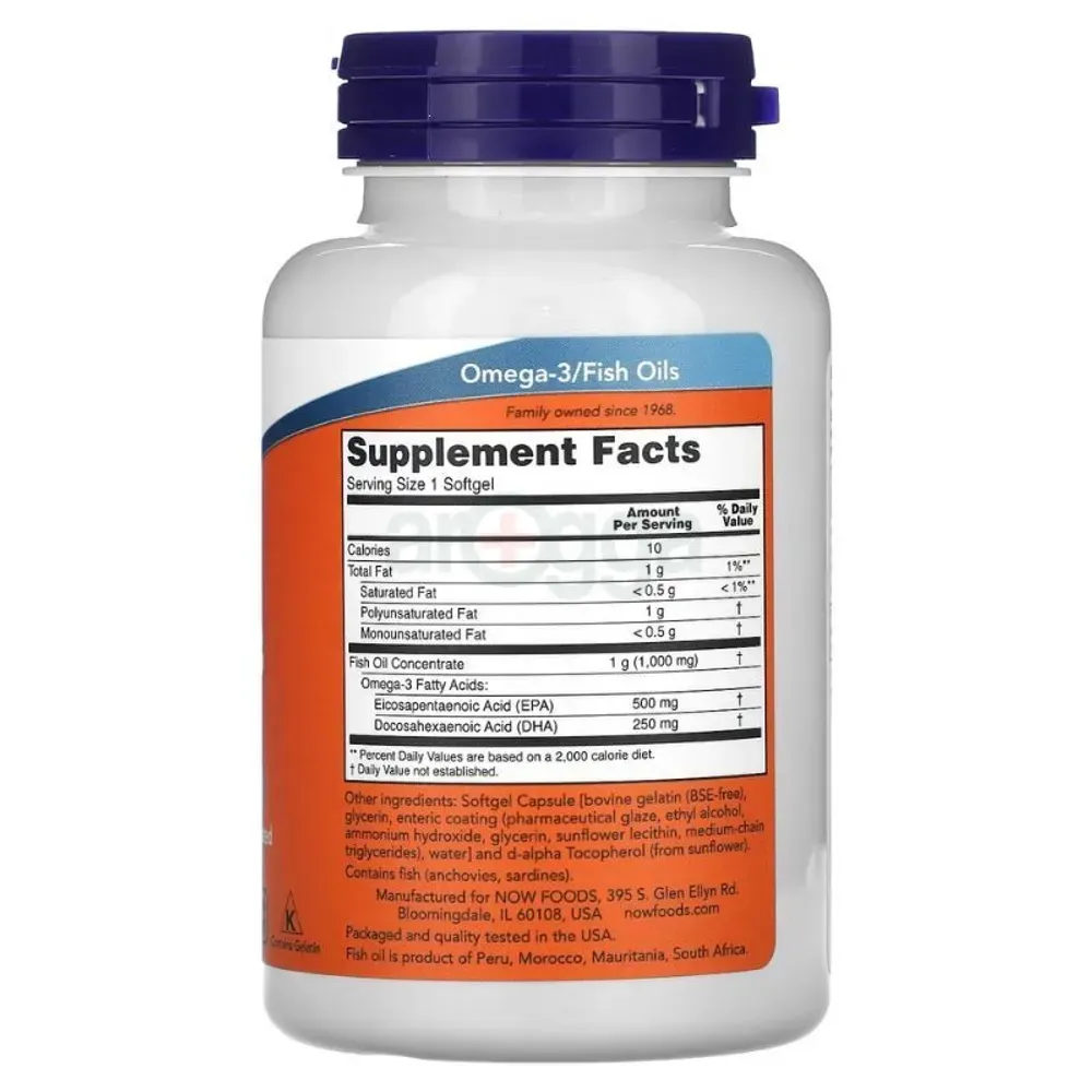 NOW Ultra Omega-3 Fish Oil - 500 EPA / 250 DHA - 90 Softgels  