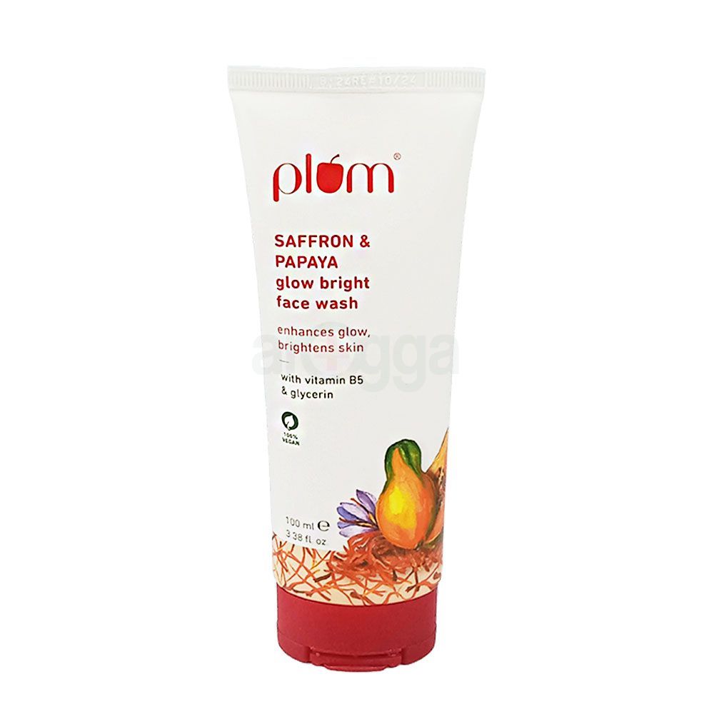 Plum Saffron & Papaya Glow Bright Face Wash 100ml  
