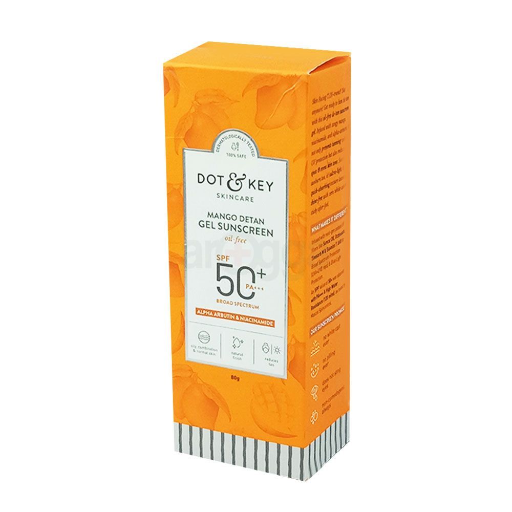 Dot & Key Mango Detan Gel Sunscreen SPF 50+ PA++++ Broad Spectrum 80gm  