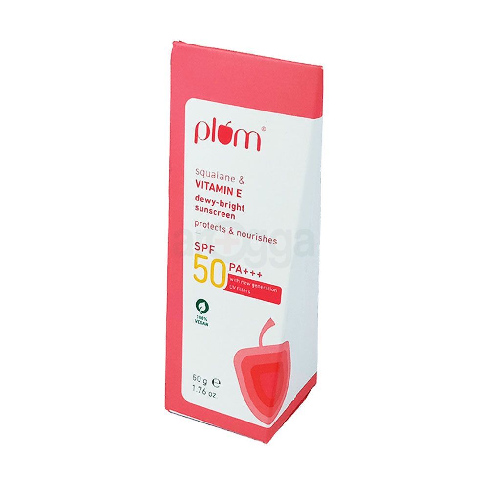 Plum Squalane & Vitamin E Dewy-Bright Sunscreen SPF 50 PA+++ 50gm  