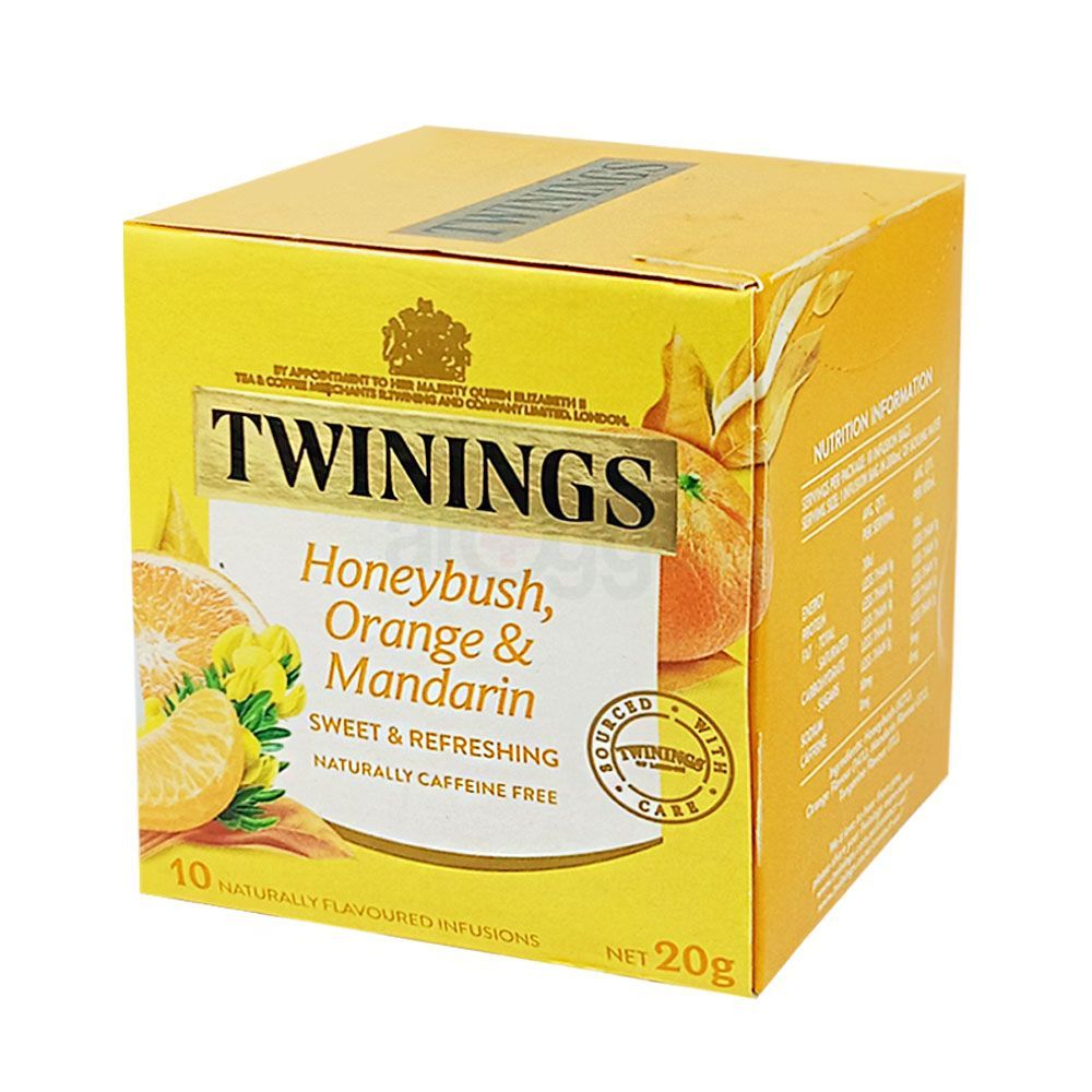 Twinings Honeybush, Orange & Mandarin Sweet & Refreshing Tea 10 Bags Pack  20g  