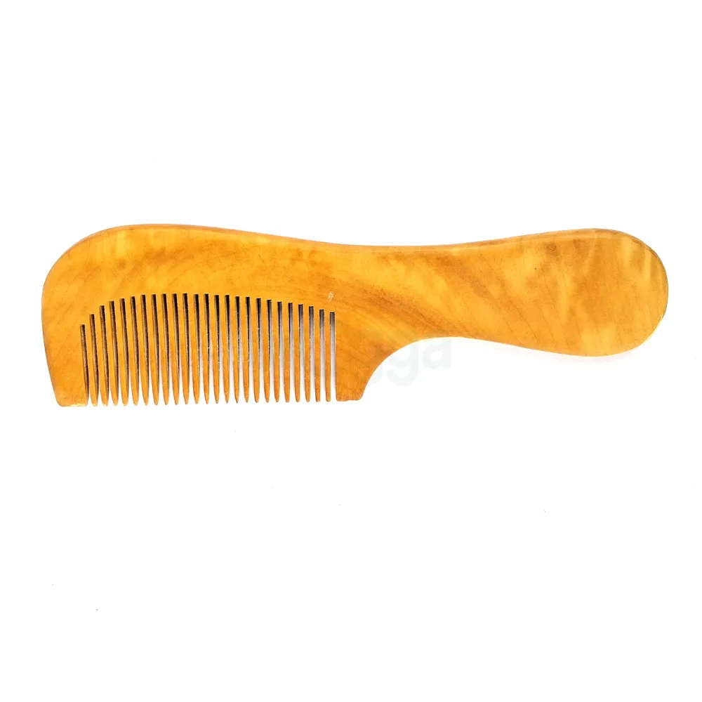 Wooden Hair Comb With Short Handle  