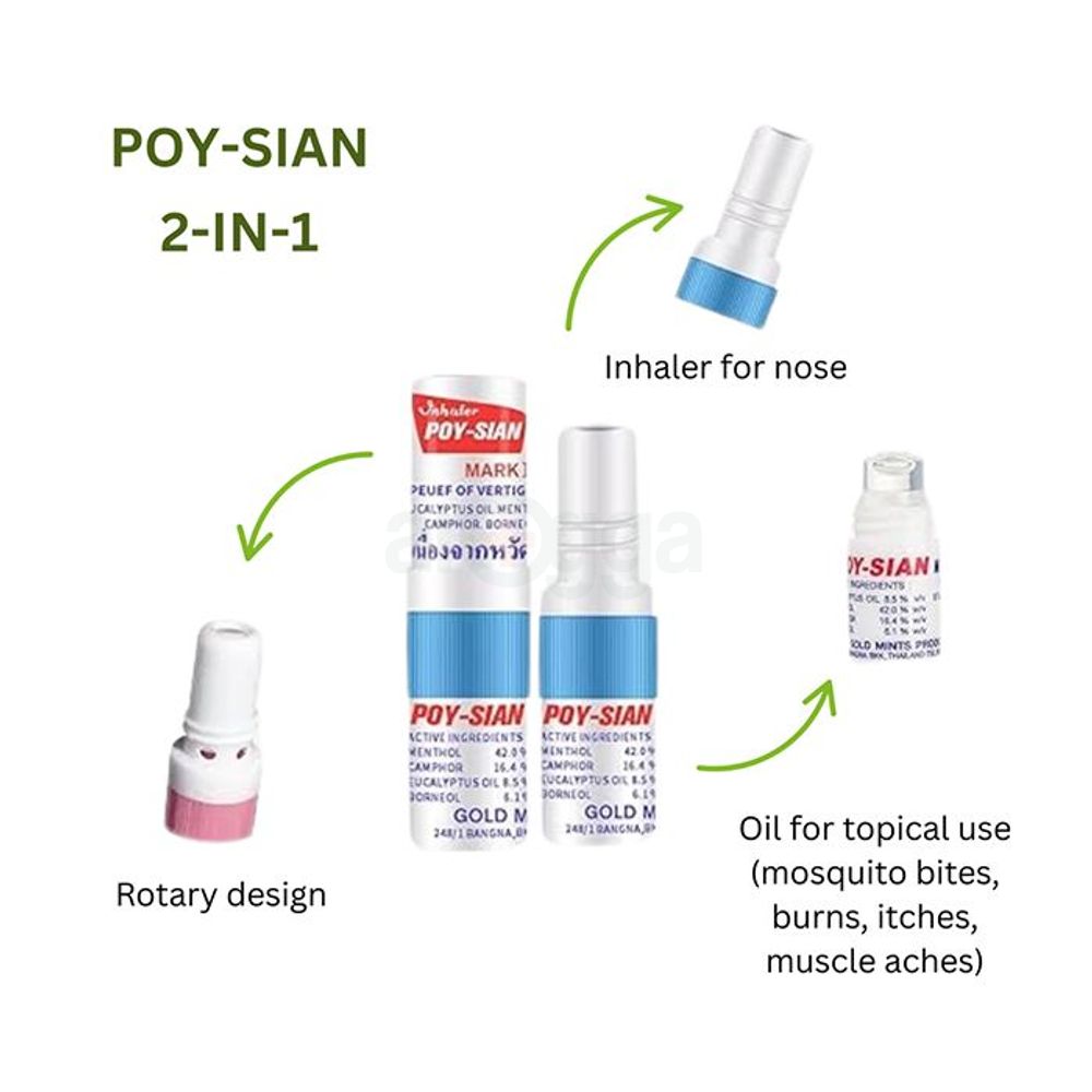 Poy Sian Menthol Aromatherapy Nasal Inhaler - 1pc  