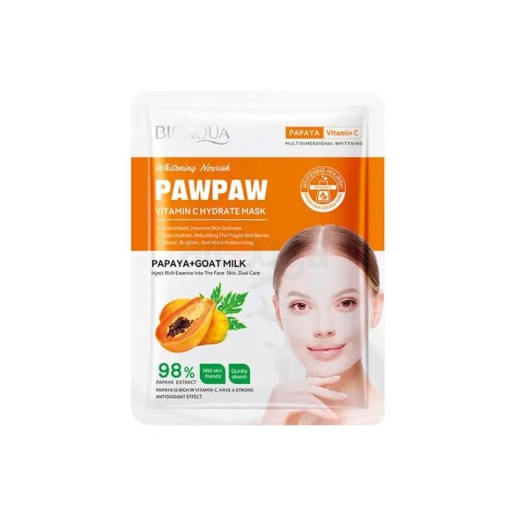 Bioaqua PAWPAW Papaya + Goat Milk Vitamin C Hydrate Facial Mask   
