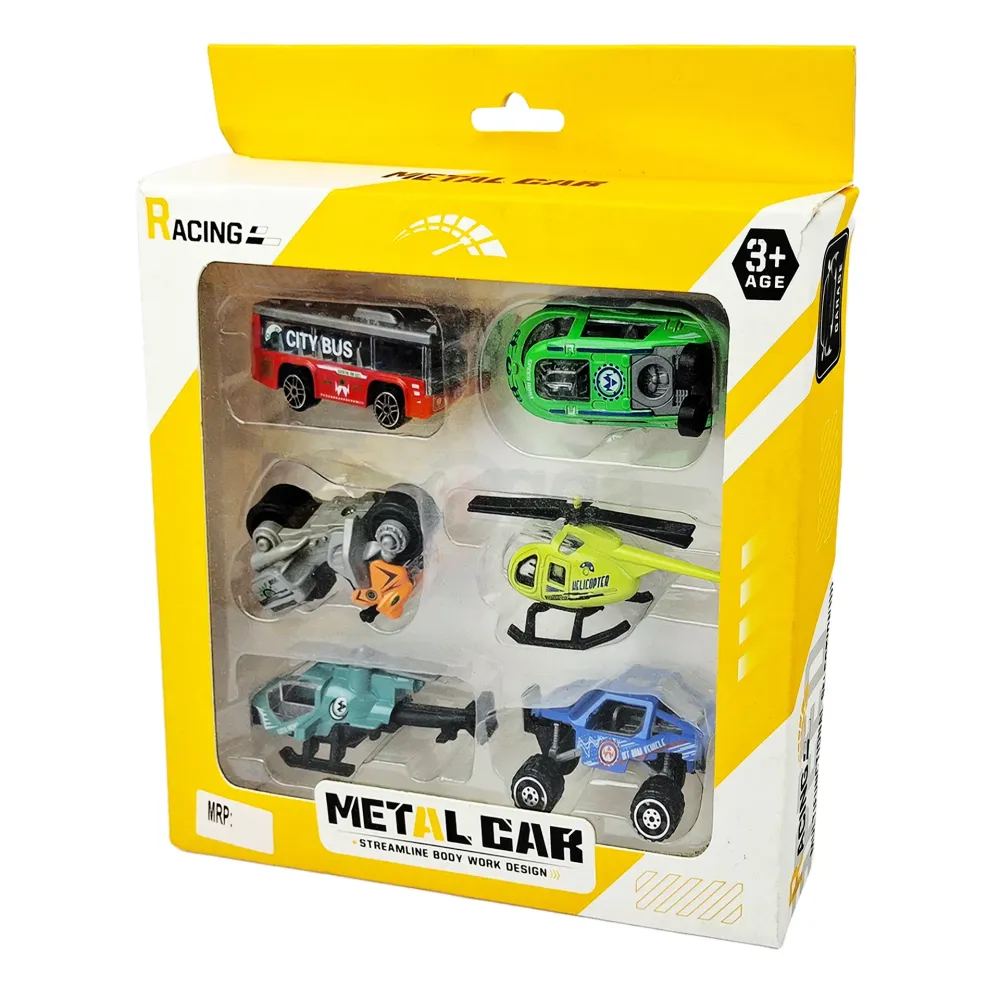 Racing Metal Car Multifunctional Selection 6 Pcs Set  