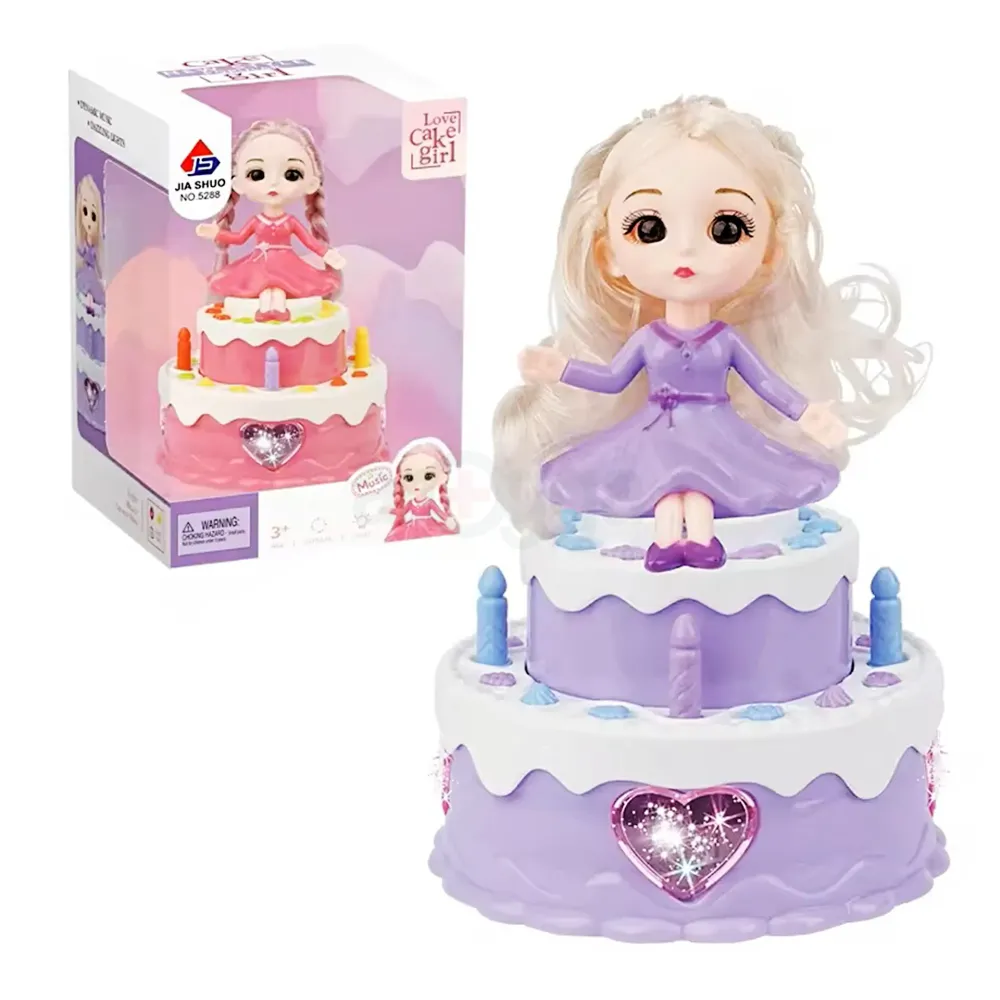 Jia Shuo Rotate Cake Girl Dynamic Music Dizzling Lights  