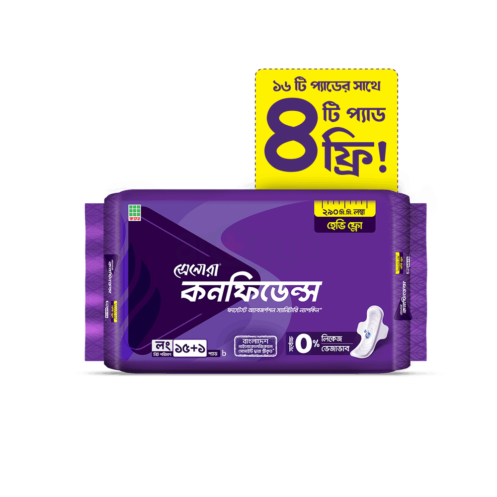 Senora Confidence Heavy Flow 290mm - 16 Pads (Buy 1 & Get 4 Pads Free)  