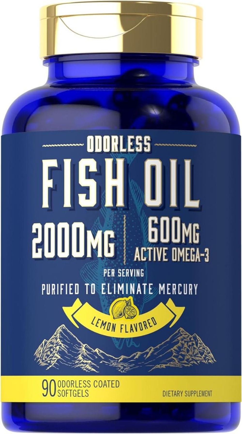 Carlyle Fish Oil 2000 mg, 600 mg Omega‑3 lemon‑flavored 90 Softgels:  
