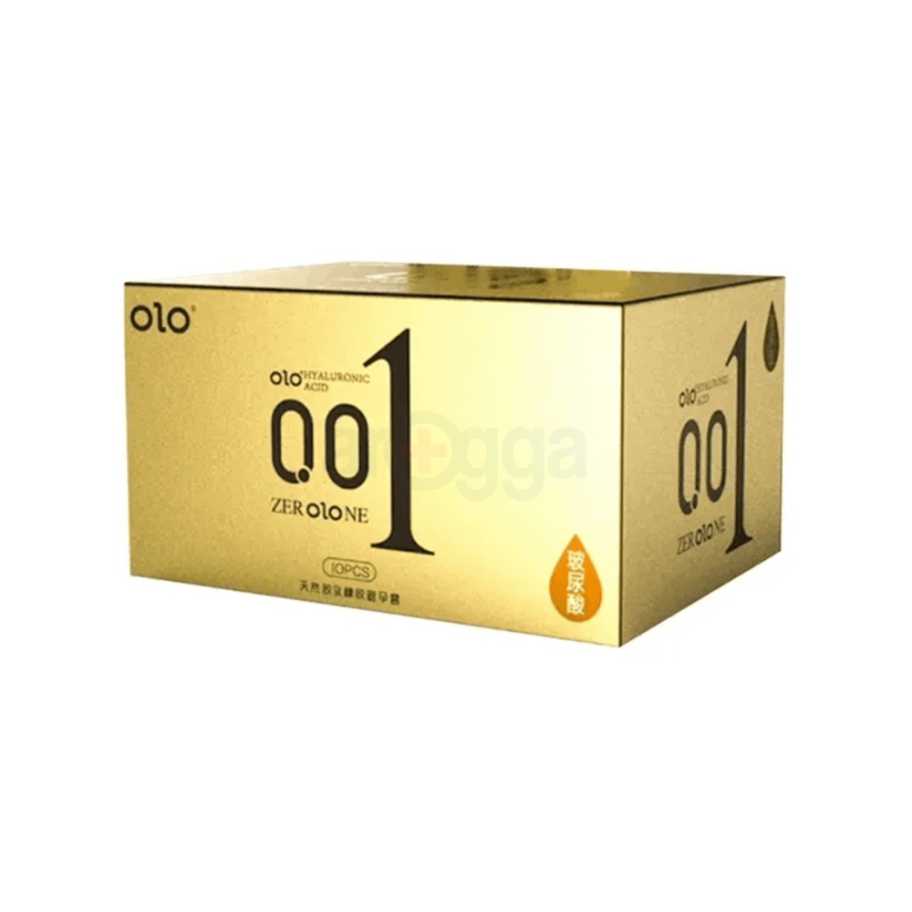 Olo 001 Hyaluronic Acid Long Lasting Condom Gold - 10pcs  