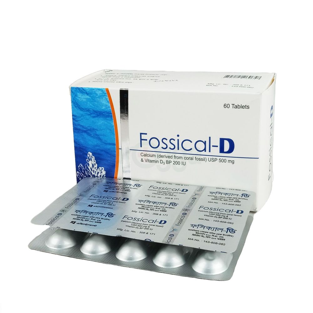 Fossical D 500mg+200IU Tablet