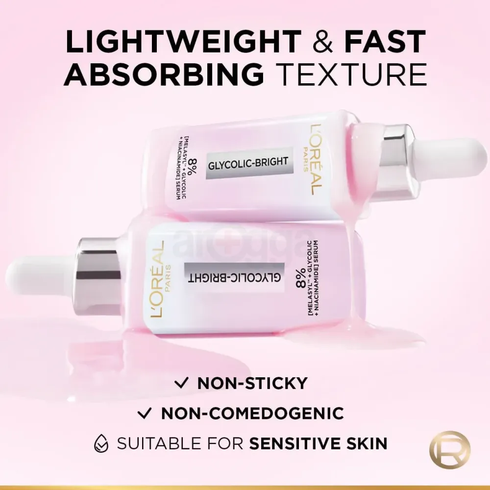 Loreal Paris Glycolic-Bright Dark Spot Brightening Face Serum With 8% Melasyl + Glycolic Acid + Niacinamide  