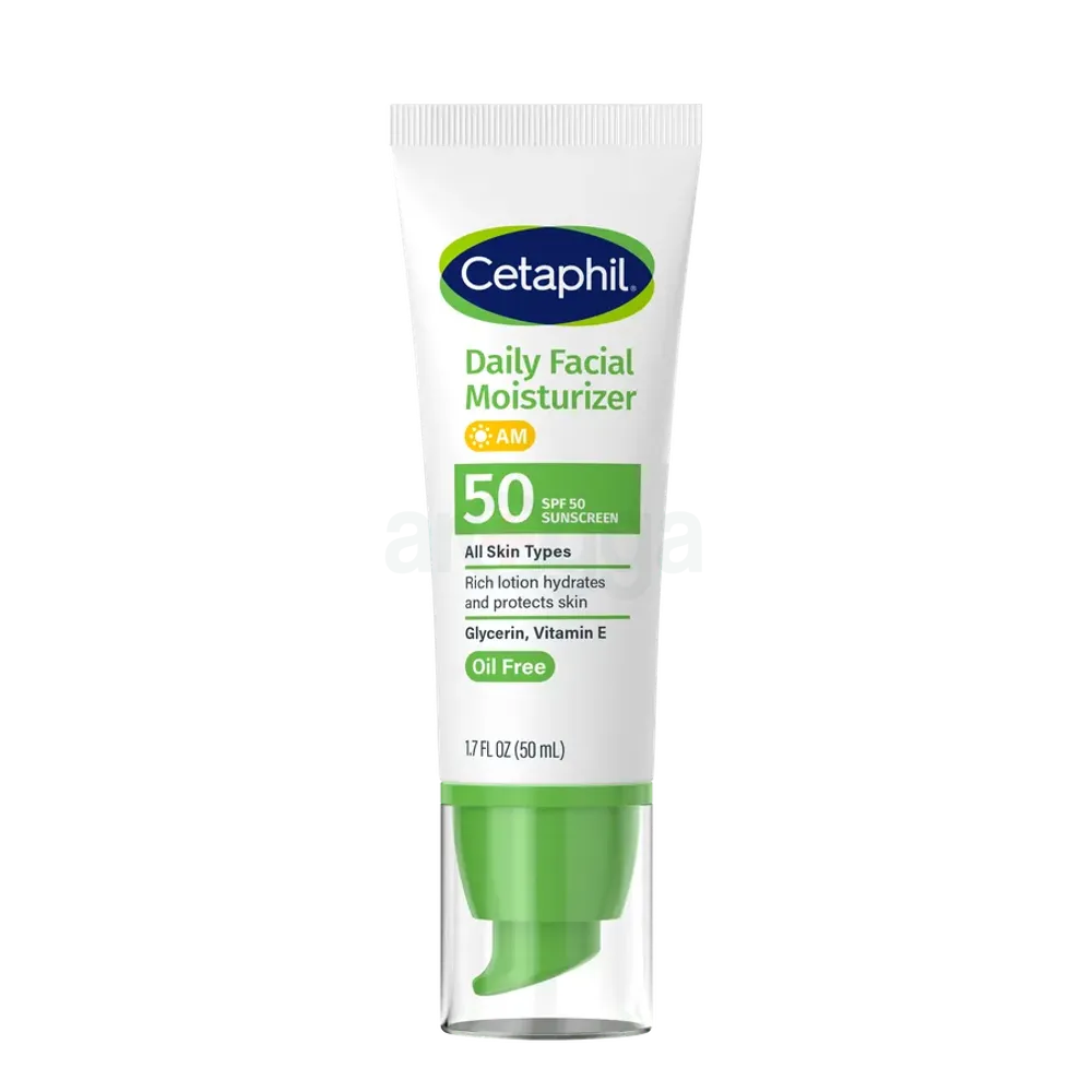 Cetaphil Daily AM Facial Moisturizer Sunscreen with SPF 50 for All Skin Type  