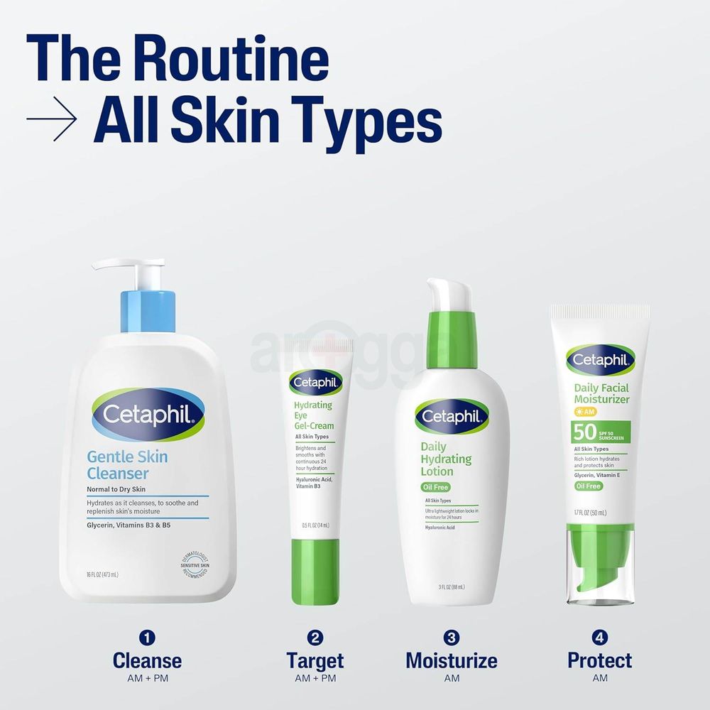 Cetaphil Daily AM Facial Moisturizer Sunscreen with SPF 50 for All Skin Type  