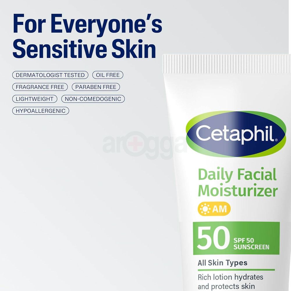 Cetaphil Daily AM Facial Moisturizer Sunscreen with SPF 50 for All Skin Type  