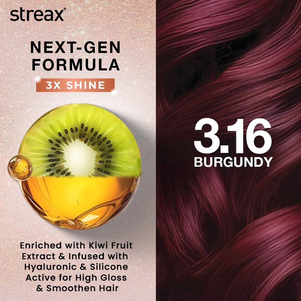 Streax Gel Hair Colour Burgundy 3.16 - 150ml  