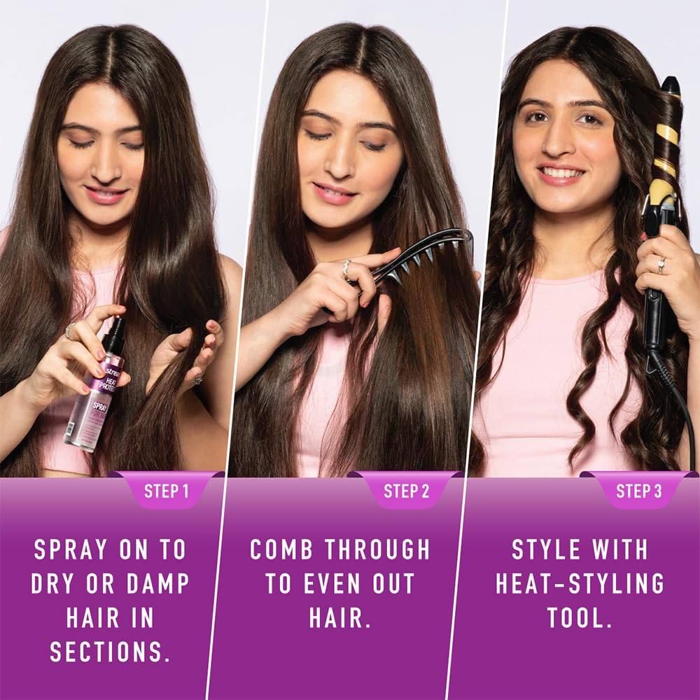 Streax Heat Protectant Spray for Hair with Jojoba Seed Oil - 100ml  