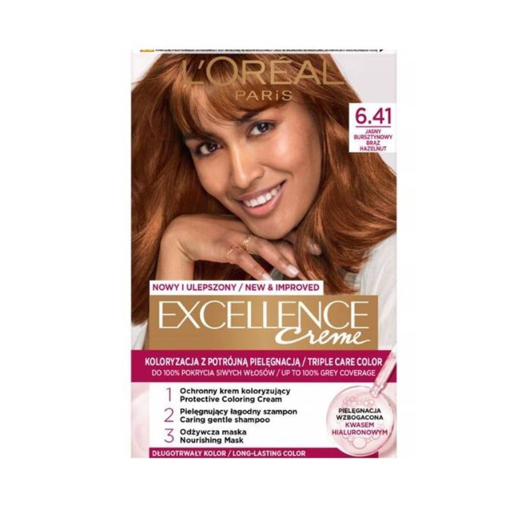 Loreal Paris Excellence Creme Hair Color - 6.41 Light Amber Brown  
