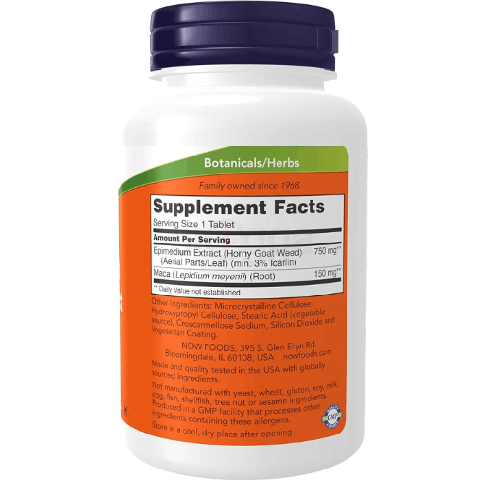 NOW Horny Goat Weed Extract 750 mg,90 Tablets  