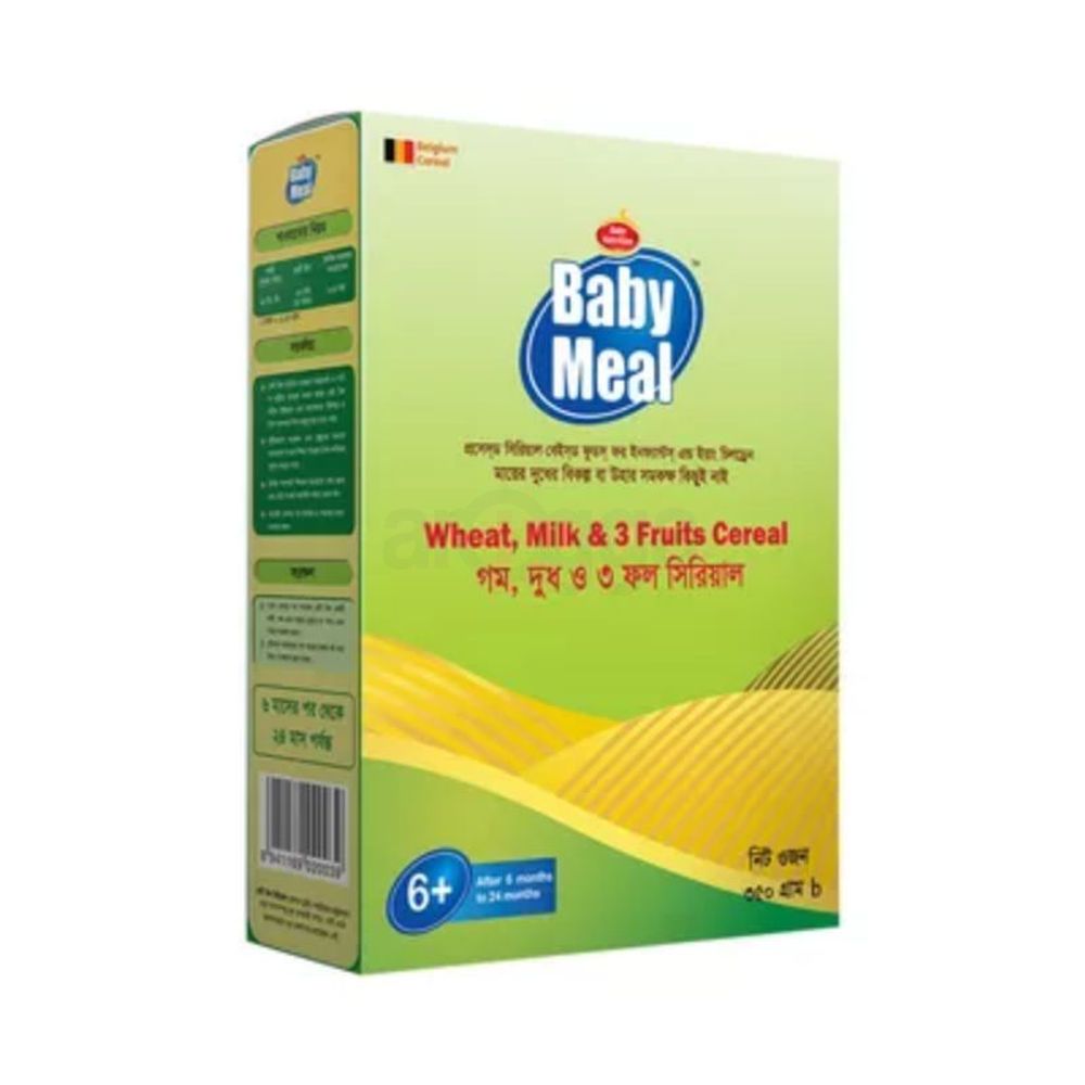 Baby Meal Infant Milk Wheat & 3 Fruits Cereal BIB (From 6 Months To 24 Month) - 350g  