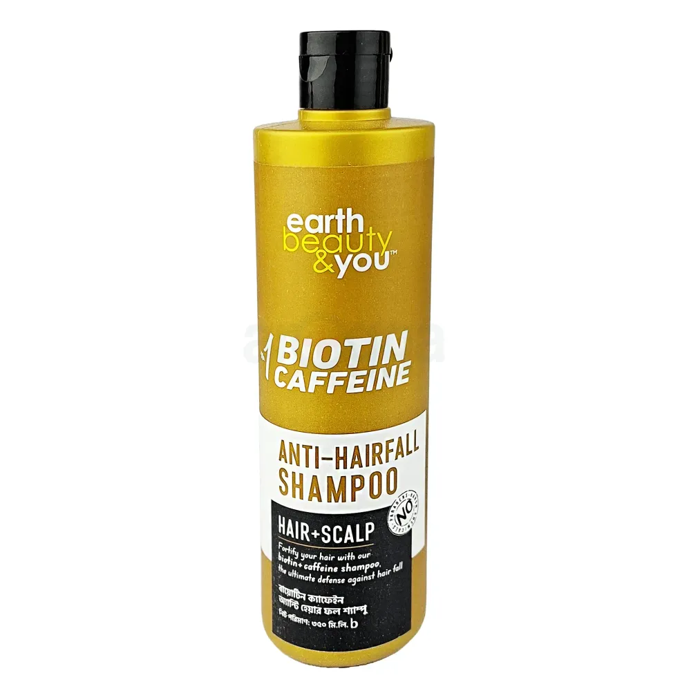 Earth Beauty & You 1 No Biotin Caffeine Anti-Hairfall Shampoo Hair + Scalp 350ml  