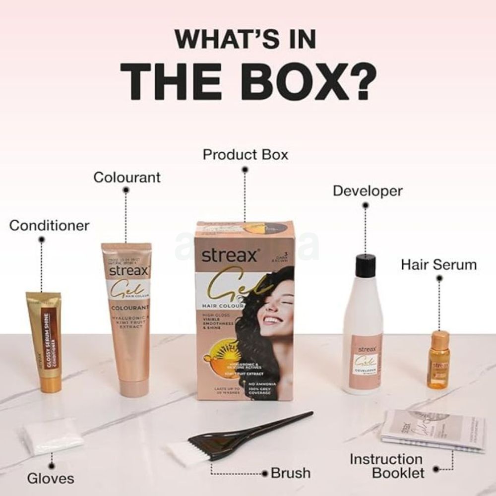 Streax Gel Hair Colour  Natural Black 1 - 150ml  