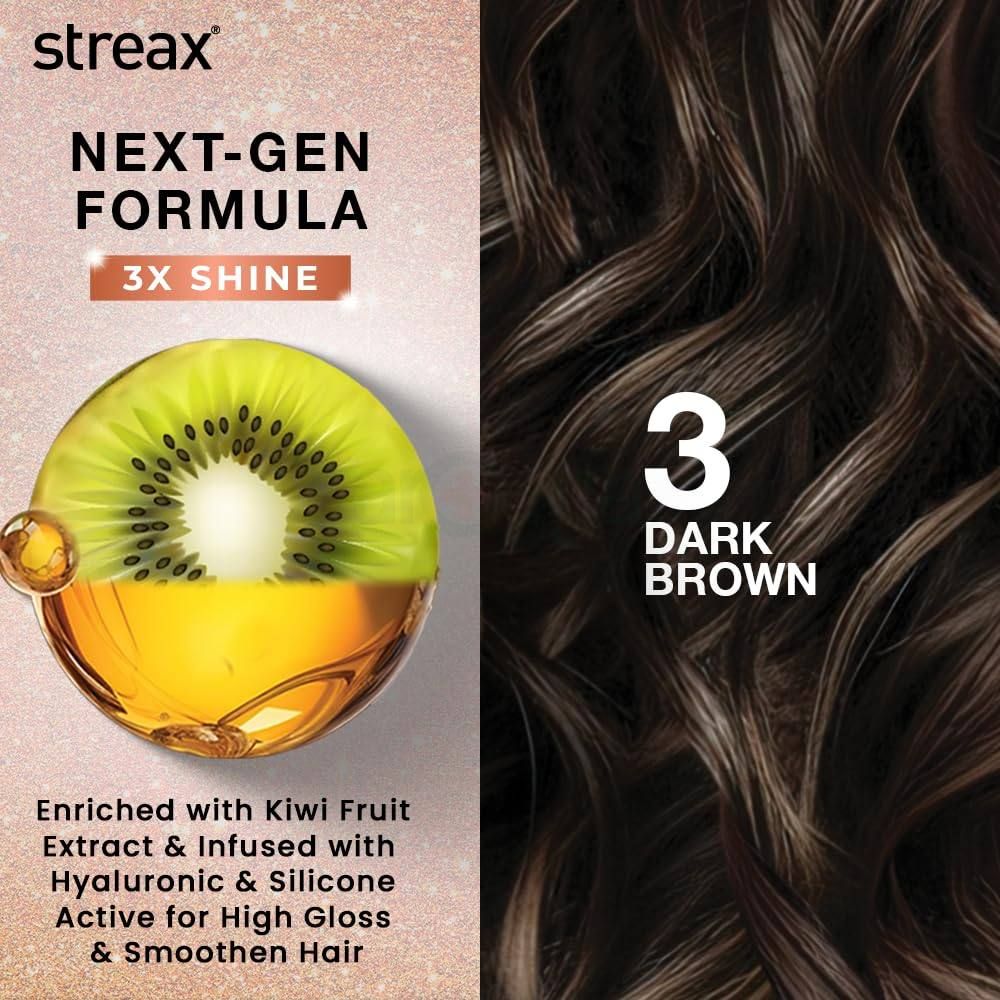 Streax Gel Hair Colour Dark Brown 3 - 150ml  