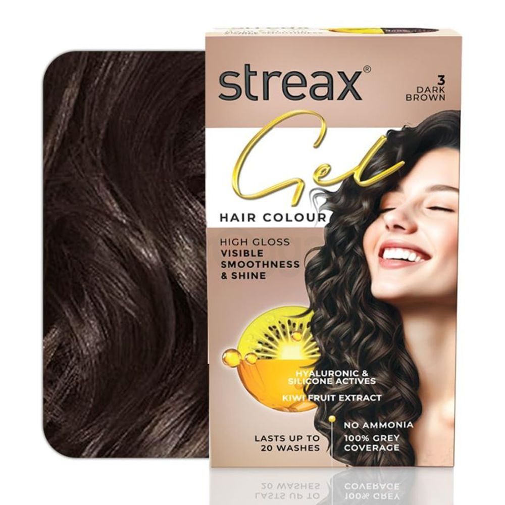 Streax Gel Hair Colour Dark Brown 3 - 150ml  
