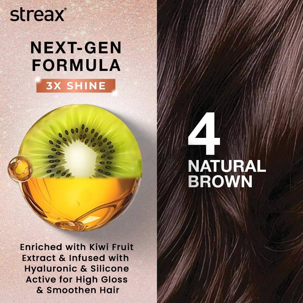 Streax Gel Hair Colour  Natural Brown 4 - 150ml  