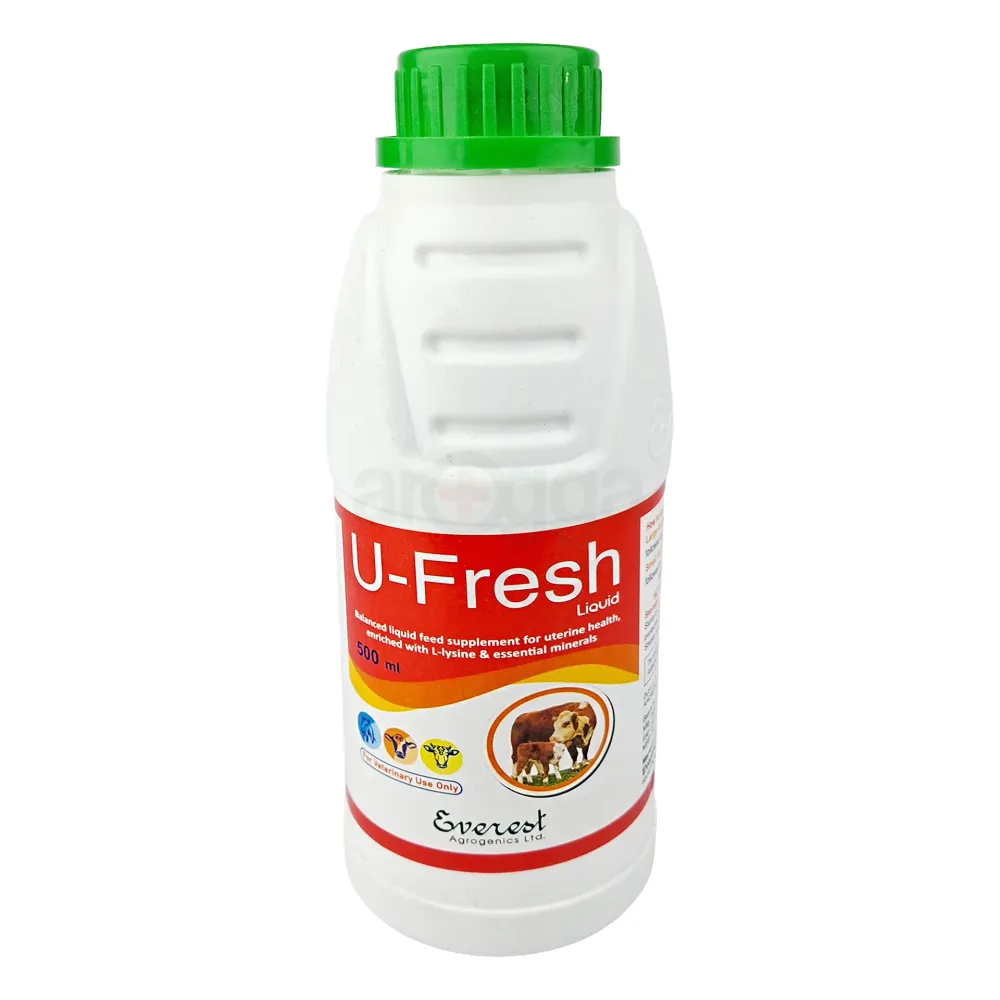 U-Fresh Liquid Balanced liquid feed supplement for uterine health,enriched with L-lysine & essential minerals 500ml  