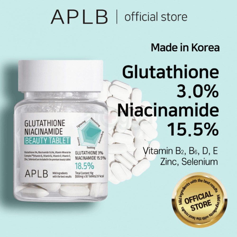 APLB Glutathione Niacinamide Beauty Tablet 500mg 30 Tablets   