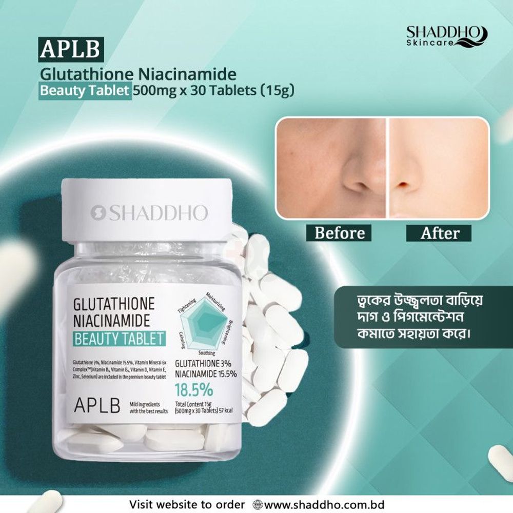 APLB Glutathione Niacinamide Beauty Tablet 500mg 30 Tablets  