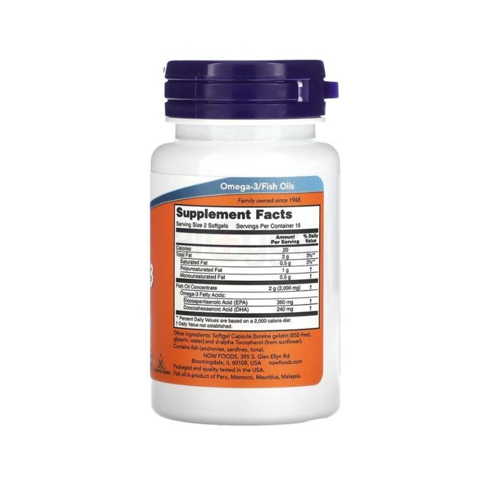 NOW Omega-3 Fish Oil - 1000mg - 30 Softgels  