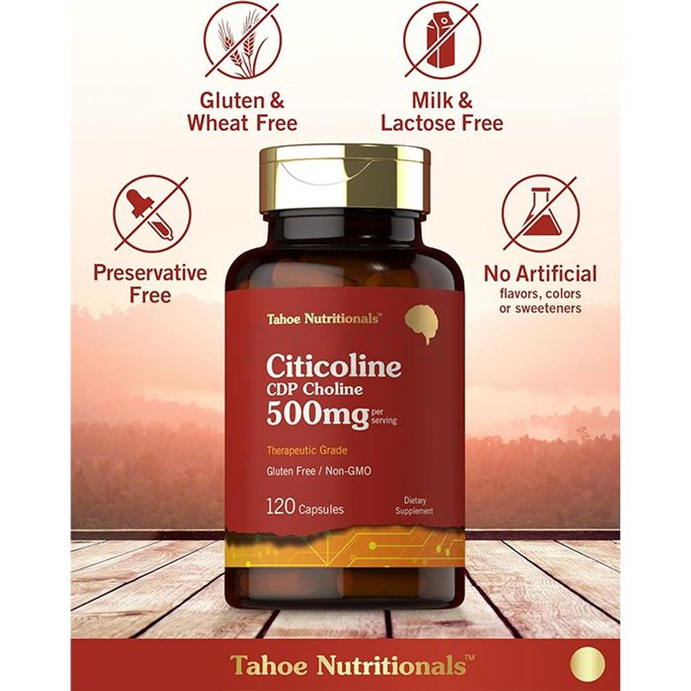 Carlyle Tahoe Nutritionals Citicoline CDP Choline - 500mg - 120 Capsules  