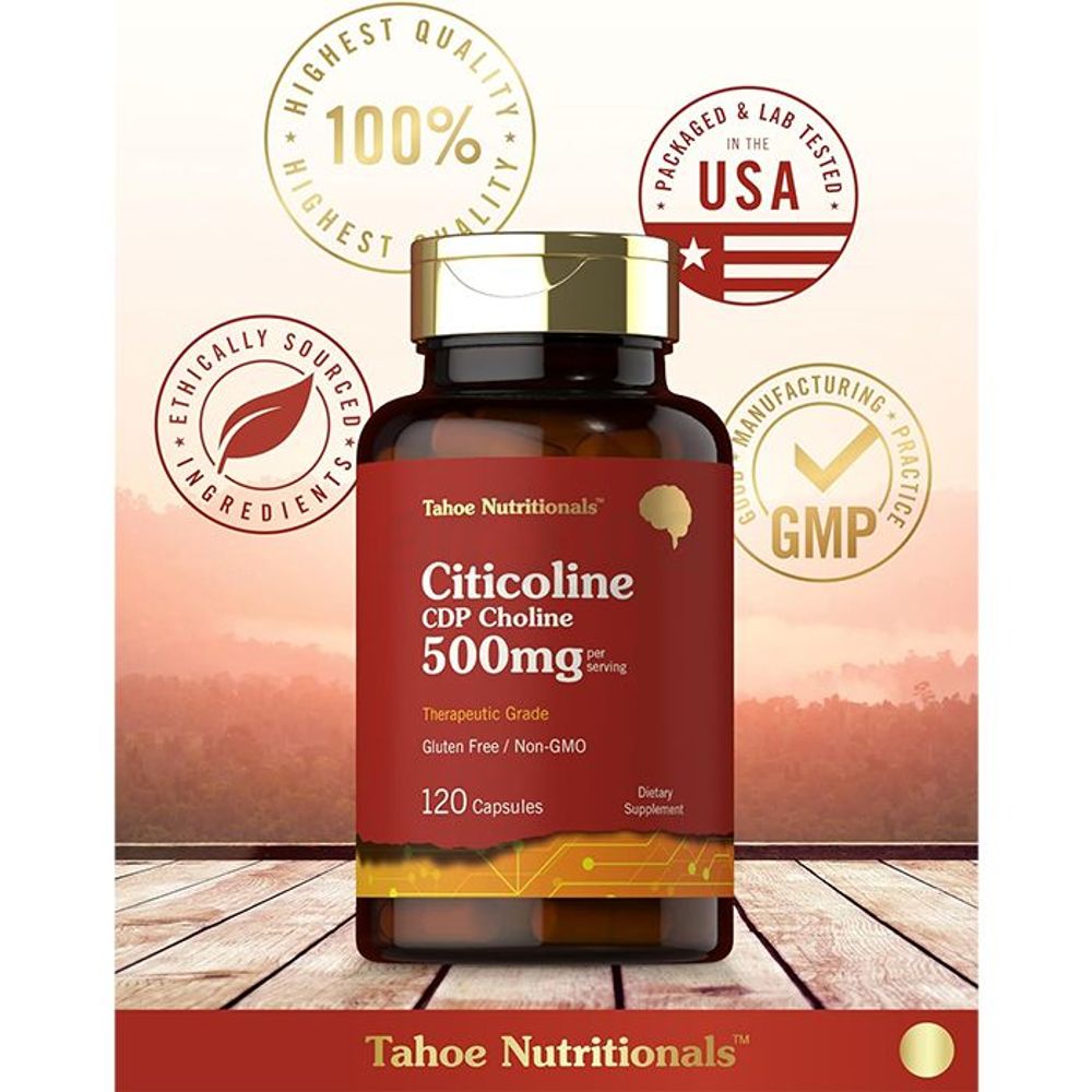 Carlyle Tahoe Nutritionals Citicoline CDP Choline - 500mg - 120 Capsules  