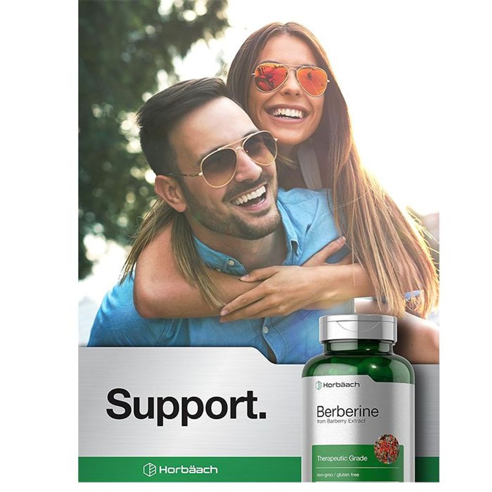 Horbäach Therapeutic Grade Berberine from Barberry Extract 120 Capsules  