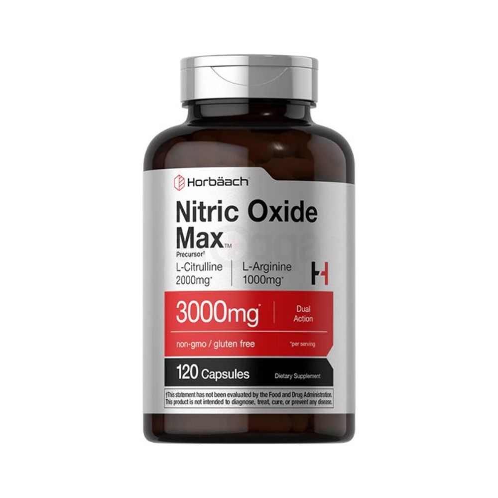 Horbäach Nitric Oxide Max - 3000mg - 120 Capsules  