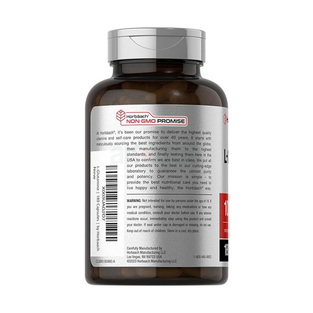 Horbäach L-Glutamine - 1000mg - 180 Capsules  