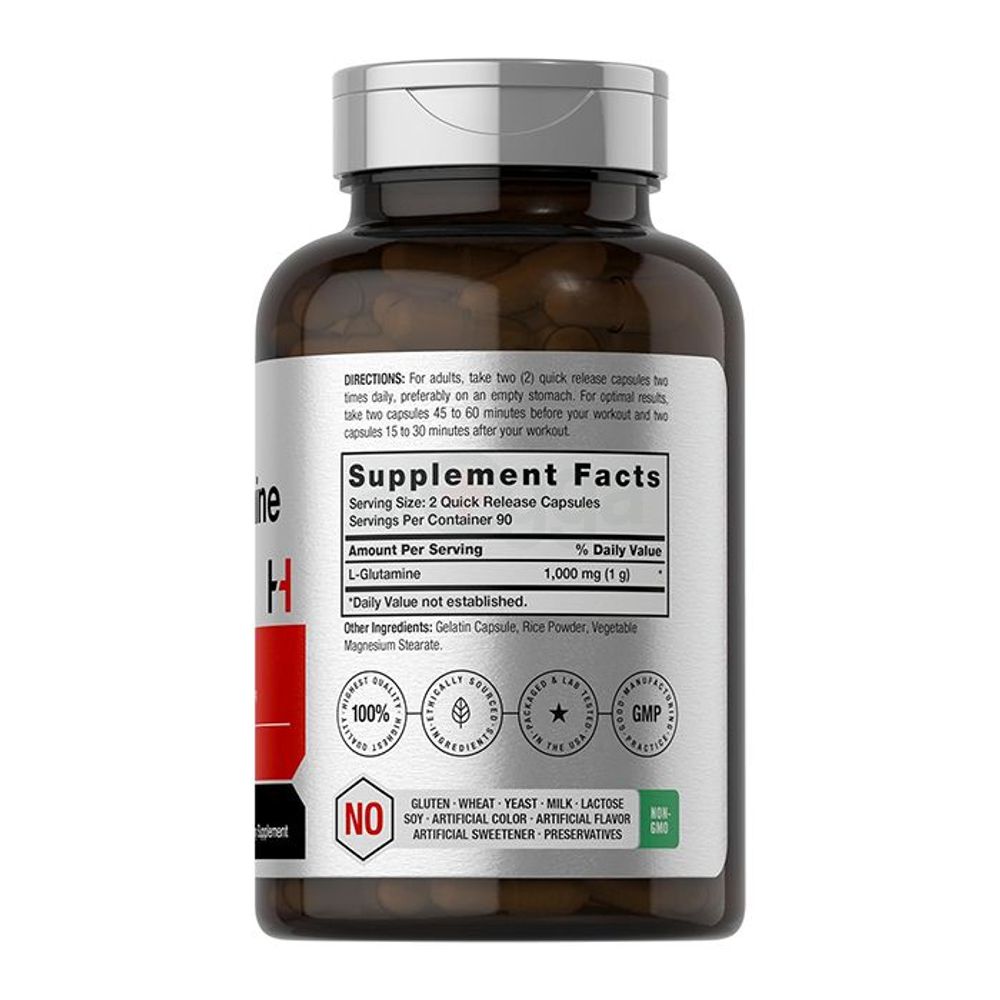 Horbäach L-Glutamine - 1000mg - 180 Capsules  