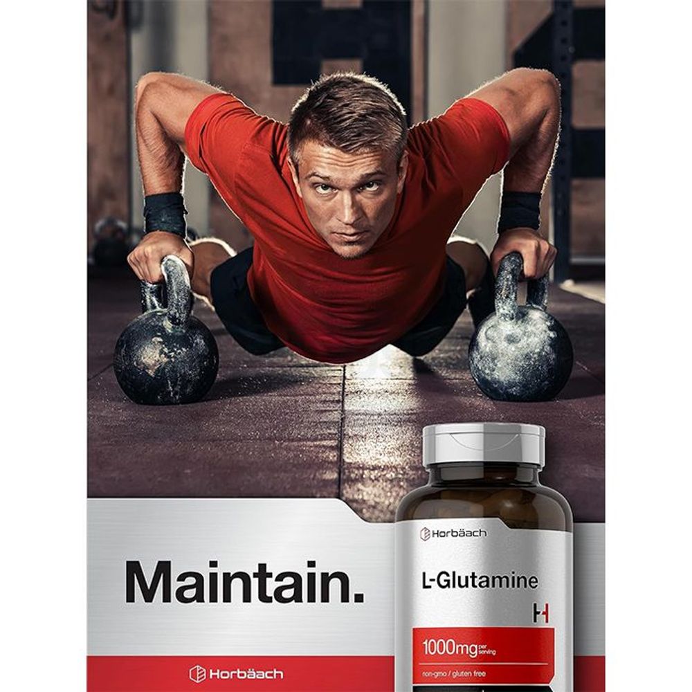 Horbäach L-Glutamine - 1000mg - 180 Capsules  