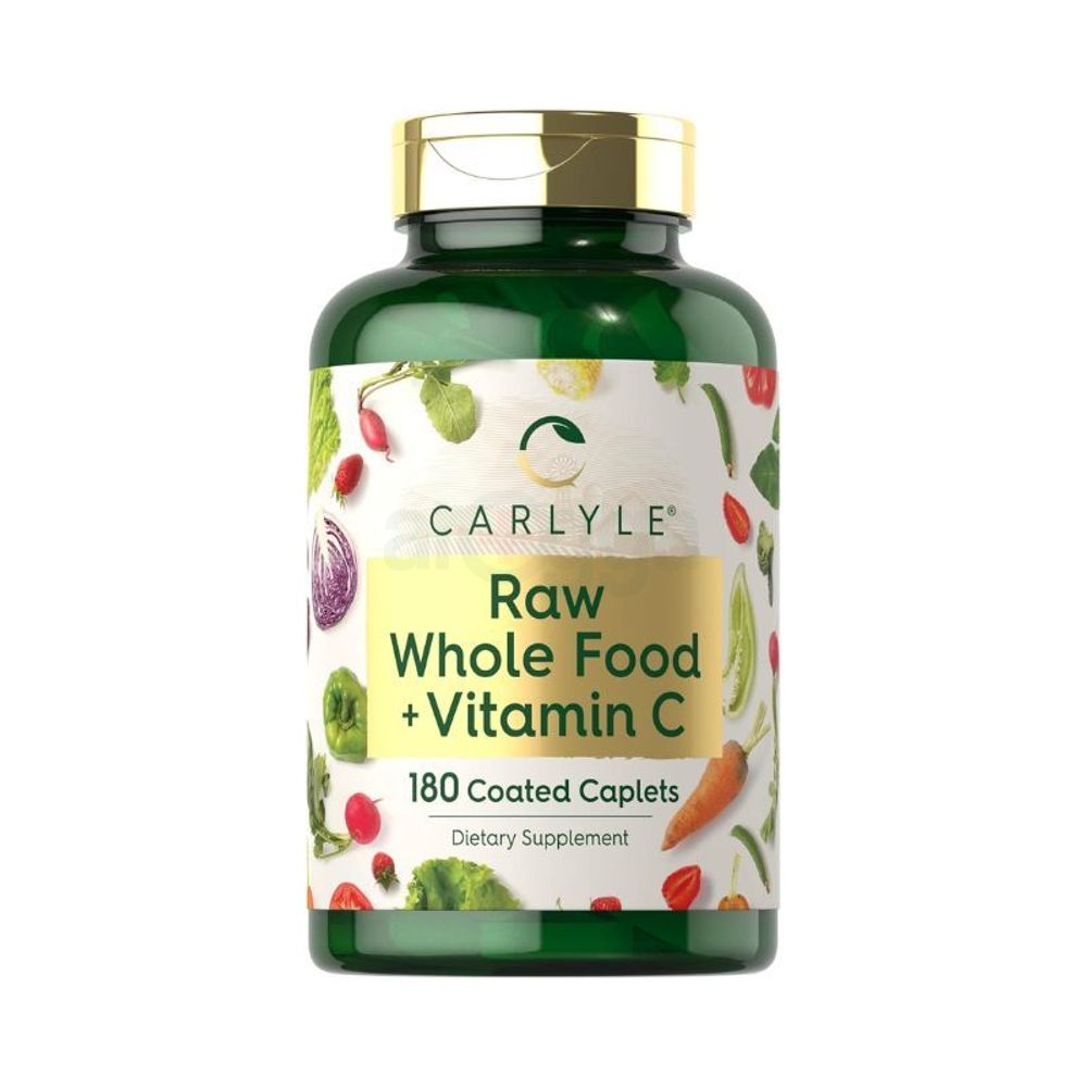 Carlyle Raw Whole Food + Vitamin C - 180 Coated Caplets  