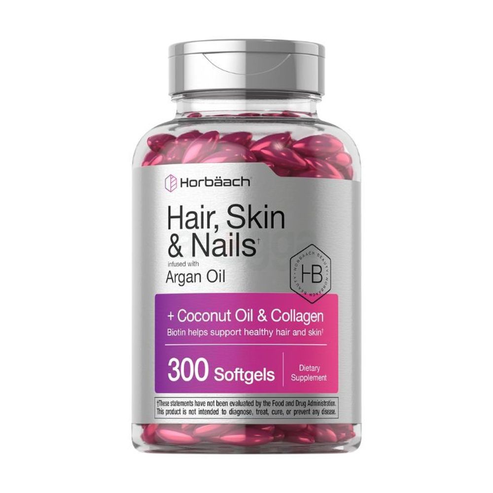 Horbaach Hair, Skin & Nails with Argan Oil - 300 Softgels  