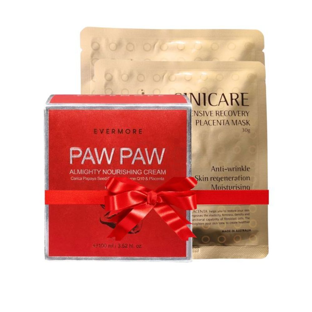 Buy 1 Sini Care Evermore Pawpaw Almighty Nourishing Cream 100ml Get 02pcs Sini Care Intensive Recovery Placenta Sheet Mask Free Save 1116tk  