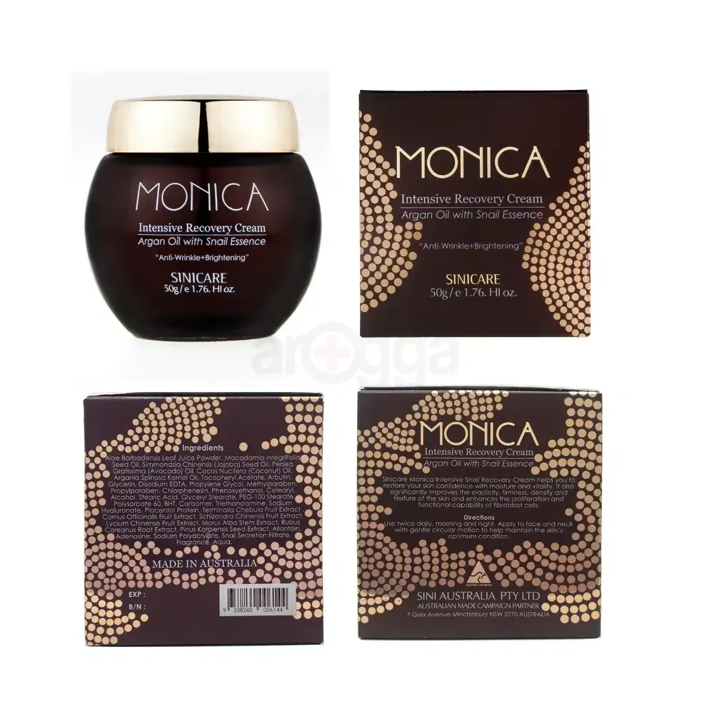 Buy 1 Monica Intensive Recovery Cream with Snail Essence Get 02pcs Sini Care Intensive Recovery Placenta Sheet Mask Free Save 1116tk  