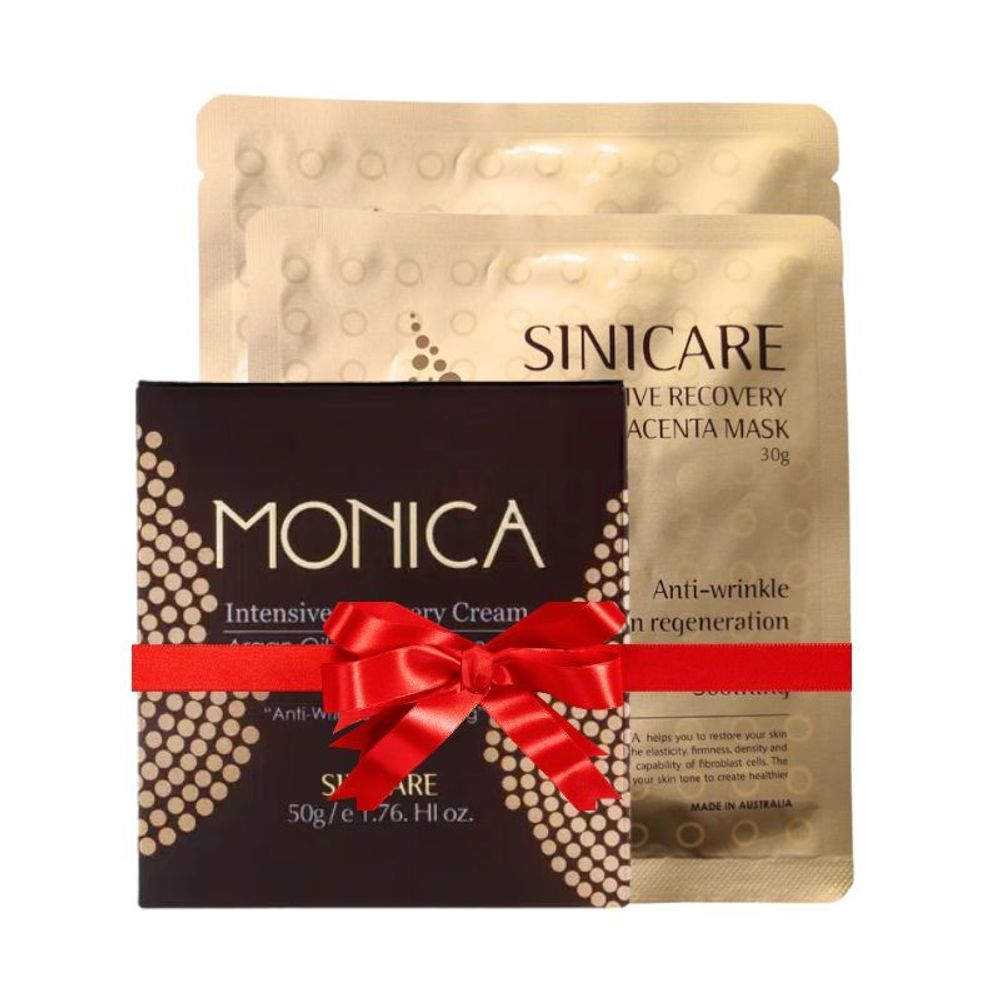 Buy 1 Monica Intensive Recovery Cream with Snail Essence Get 02pcs Sini Care Intensive Recovery Placenta Sheet Mask Free Save 1116tk  