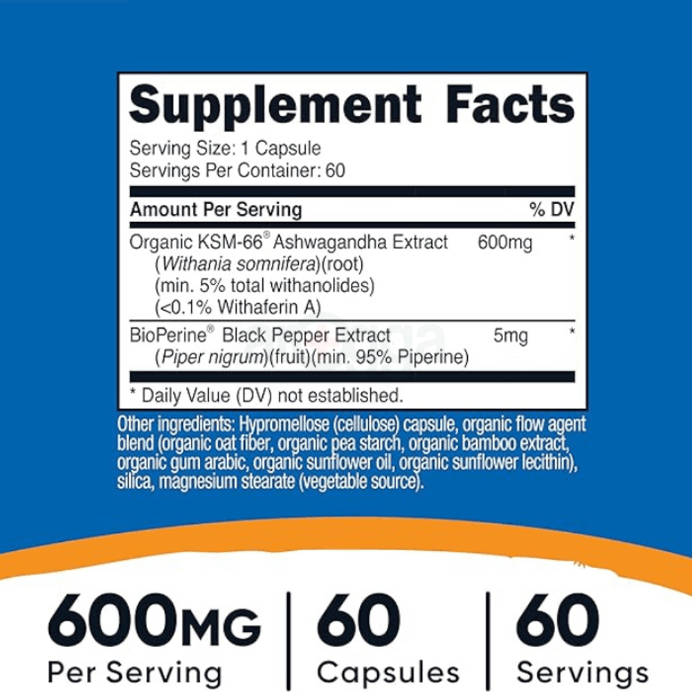 Nutricost KSM-66 Ashwagandha Root Extract 600mg, 60 Capsules  