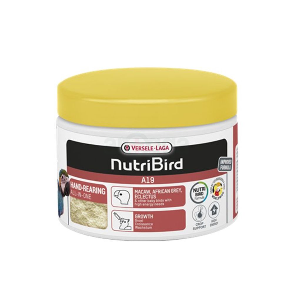 Versele-Laga Nutri Bird A19 Hand-rearing food for macaws, African greys, eclectus parrots and other baby birds with a high energy requirement 250g  