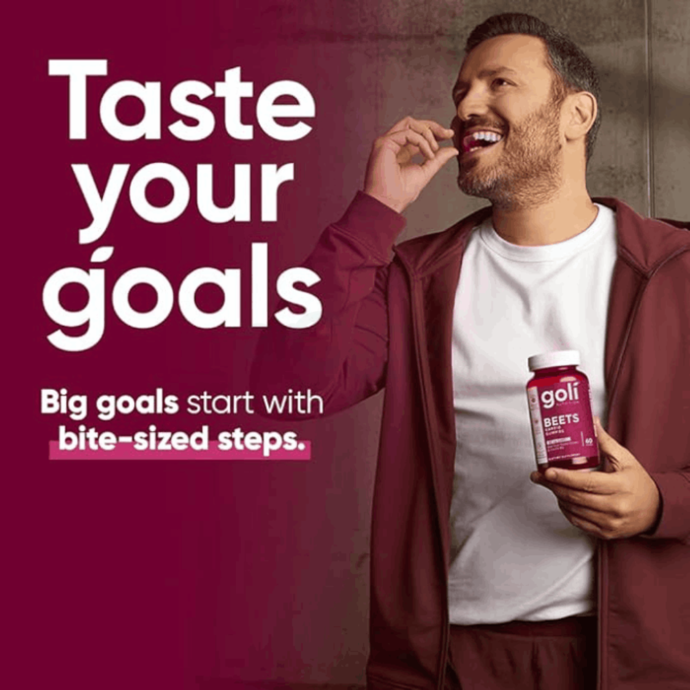 Goli Nutritional Supplement, Beets Cardio Gummy - 60 Count - 100mg CoQ10 & Beet Root Extract  