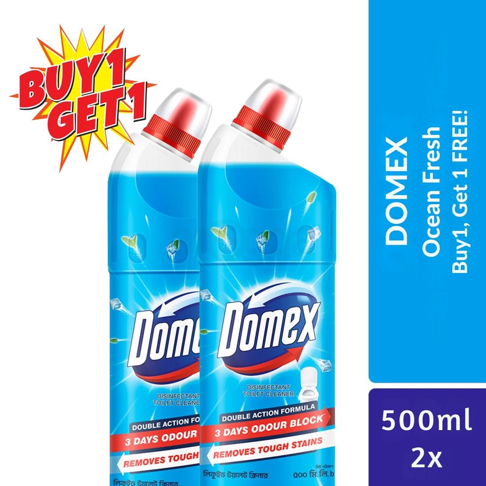 Buy 1 Domex Toilet Cleaning Liquid Ocean Fresh 500ml & Get 1 Free  
